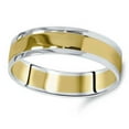 thumbnail image 3 of Pompeii Mens 14K Gold Two Tone Plain Polished Wedding Band Ring (,), 3 of 5