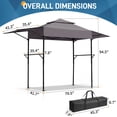 thumbnail image 3 of Zimtown 12.5' x 3.3' Grill Gazebo All-Weather Steel Construction w/ 2 Tiered,Extra Adjustable Shadow for Patio, Backyard, BBQ, 3 of 10
