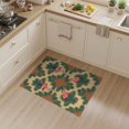 thumbnail image 2 of ODIKA 3'x5' Washable Area Rug Non-Slip, Flatweave, Easy Care Symmetrical Botanical Frond Border Jungle Motif Exotic Leaves Boho Refined for Hallway, Laundry Room, 2 of 7