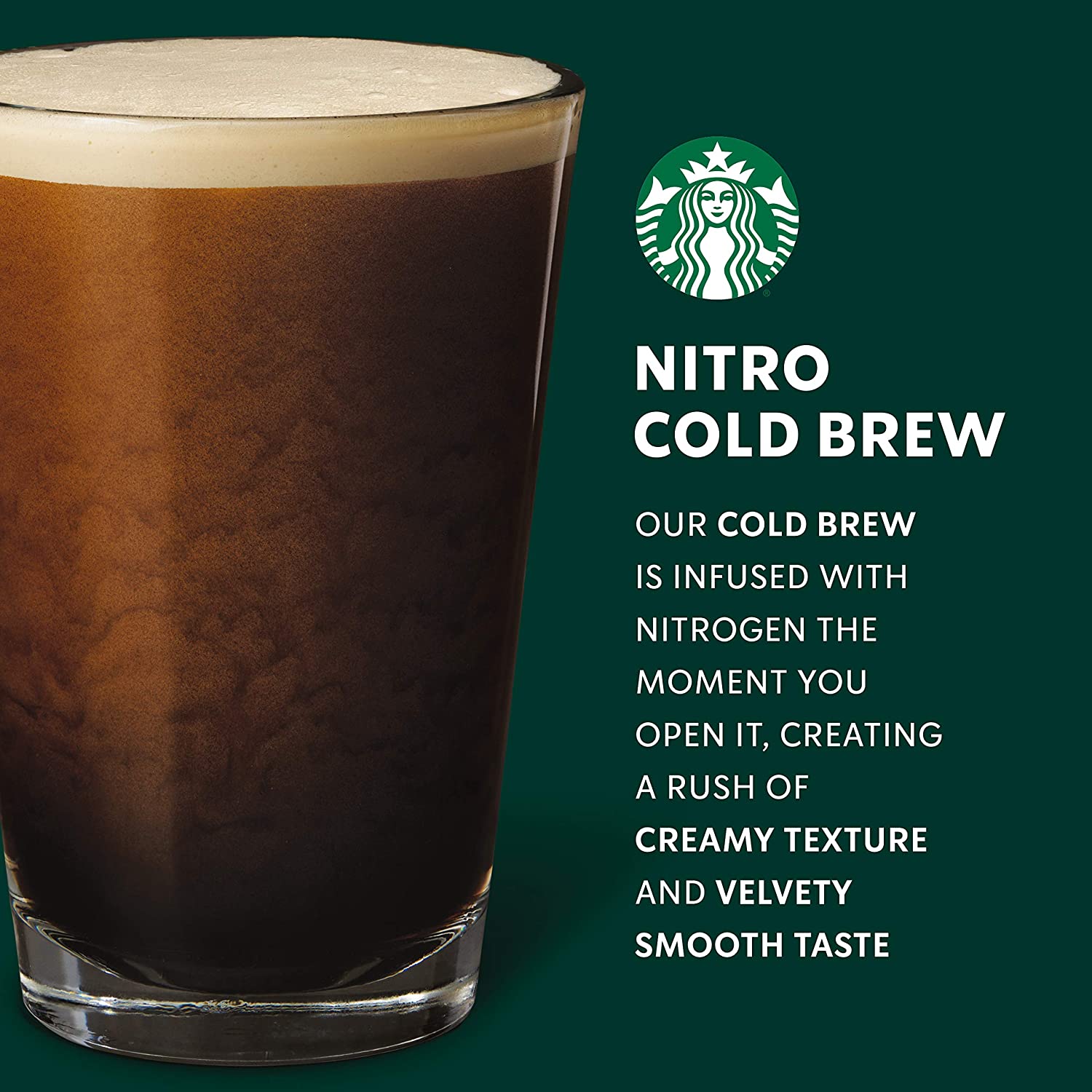 Starbucks Nitro Cold Brew Black Dark Caramel Premium Iced Coffee Drink, 9.6 oz 8 Pack Cans - image 3 of 7