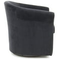 thumbnail image 3 of Pemberly Row 19"H Polyester Fabric Swivel Club Chair in Black, 3 of 4