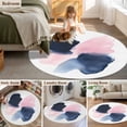 thumbnail image 5 of Round Rugs 5Ft, Navy Blue Pink Art Round Area Rug Washable Indoor Throw Carpet, Abstract Geometric Luxury Soft Non Slip Circle Rug for Cabinet Bathroom Home Decor Aesthetic, 5 of 8
