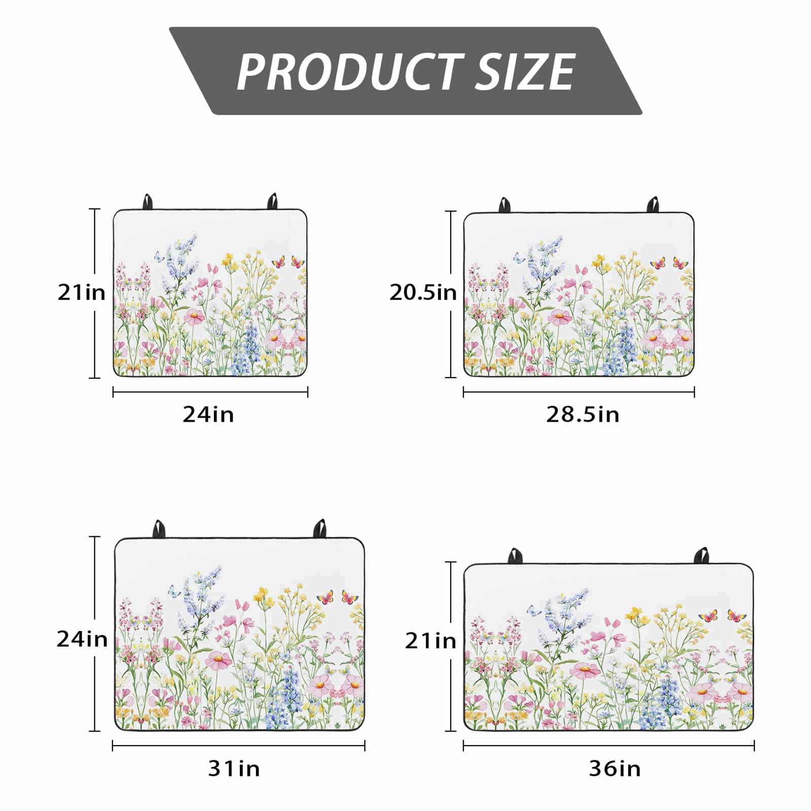 Spring Floral Stove Top Cover for Electric Stove, Heat-proof & Non Slip Glass Top Stove Cover Protector, Colorful Watercolor Botanical Summer Kitchen Flat Cooktop Rubber Mat 24x21 Inches