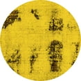 thumbnail image 1 of Ahgly Company Indoor Round Abstract Yellow Modern Area Rugs, 4' Round, 1 of 4