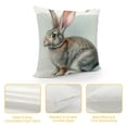 thumbnail image 4 of JEUXUS High-Quality Short Plush Pillowcase Blue Gray Cute Rabbit Poster Picture White, 4 of 5