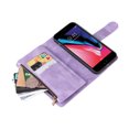 thumbnail image 4 of Case for iPhone 8 Plus/7 Plus Cover Zipper Pocket Wallet Case Magnetic Protective - Purple, 4 of 5