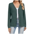 thumbnail image 3 of CFLVAEK Cardigan Sweaters for Women Ribbed Knit Button Down Loose Fitted Long Sleeve Cardigans Fall Trendy Cardigan Sweater Navy L, 3 of 6