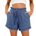 thumbnail image 2 of Pitauce Women's High Waisted Lounge Shorts Pleated Elastic Waist Drawstring Casual Shorts Summer Beach Shorts with Pockets, 2 of 9