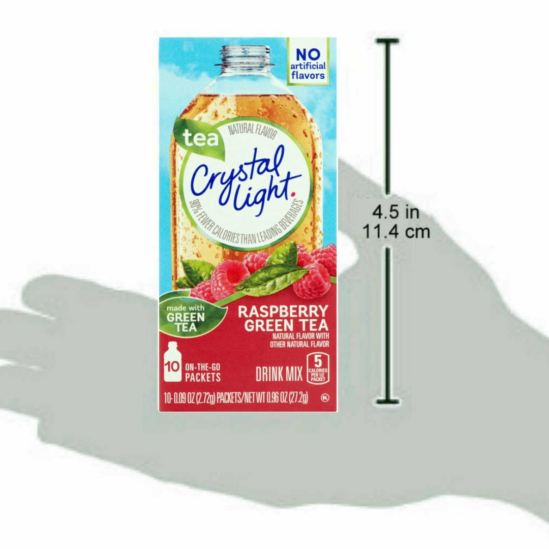 Crystal Light On The Go Raspberry Green Tea, 10-Packet Box, 10 CT (Pack of 8)