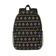thumbnail image 1 of Easygdp Mardi Gras Fleur de Lis Mochila Ligera de 15 Pulgadas para Estudiantes, Mochila Cómoda para la Escuela y Viajes, Correas Ajustables, 1 of 6