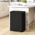 thumbnail image 2 of HOMCOM Kitchen Garbage Bin, 2 x 7.9 Gal Trash Can with Foot Pedal, Black, 2 of 10