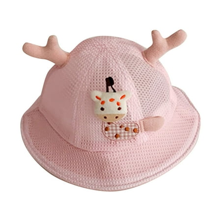 

ZRBYWB Kids Adjustable Chin Strap Sun Hats Summer Spring Cute Cartoon Outdoor Beach Bucket Cap Baby Hat