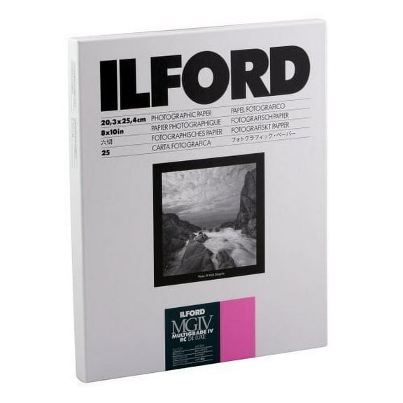 2 Pack - Ilford Multigrade IV RC Deluxe Resin Coated VC Variable Contrast - Black and White Enlarging Paper, 8x10 Inches, 25 Sheets, Glossy Surface (116 8190)