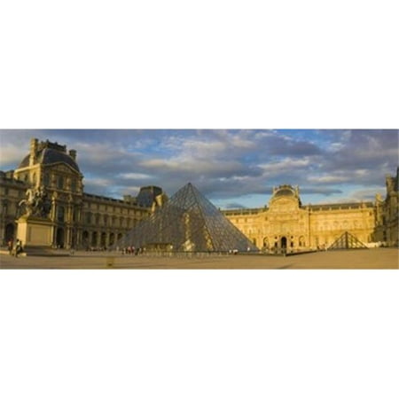 Pyramid in front of a museum  Louvre Pyramid  Musee Du Louvre  Paris  Ile-de-France  France Poster Print by  - 36 x