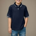 thumbnail image 2 of Akiihool Boy Polo Boys' Short Sleeve Classic Polo Shirt (Navy,4-5 Years), 2 of 4