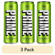 (3 pack) Prime Sugar Free Energy Drink, Lemon Lime, 12 fl oz, Can, 200mg Caffeine