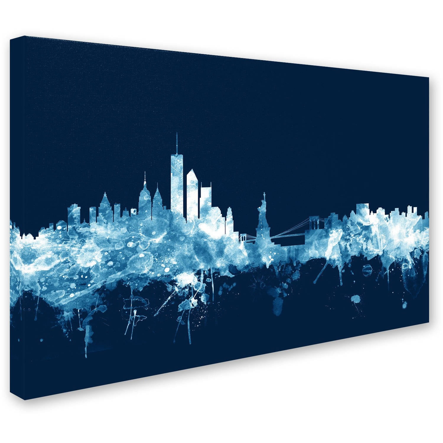 Trademark Fine Art "New York Skyline Navy" Canvas Art by Michael Tompsett