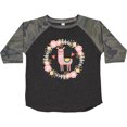 thumbnail image 3 of Inktastic Llama Rose Flower Wreath Girls Toddler T-Shirt, 3 of 5
