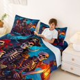 thumbnail image 3 of jejeloiu Ocean Adventure Art Full Size Sheets Kids,Spooky Skeleton Print Bed Sheets For Boys,4 Pieces, 3 of 6