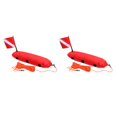 thumbnail image 1 of Toystoory Señal de boya de color llamativo de nailon para buceo de alto rendimiento, boya de torpedos de inflado de buceo Rojo 2Conjunto, 1 of 6