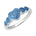 thumbnail image 2 of Sterling Silver with Natural Blue Diamond Heart Shape Promise Ring, 2 of 3