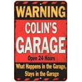 thumbnail image 1 of COLIN'S Garage Warning Man Cave Wall Decor 12 x 18 Matte Finish Metal 112180030381, 1 of 1