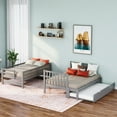 thumbnail image 2 of Newest Twin over Full Bunk Bed with Trundle & Storage Staircase, Classic Solid Wood Frame with Drawers, Gray, 2 of 13