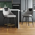 thumbnail image 5 of Counter Height Bar Stools with Full Back, 25 Inch Swivel Bar Stools Set of 2, Ergonomic Backrest and Metal Footrest, Modern Bar Stools for Kitchen Counter, Island, Dining Room, 5 of 8