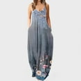 thumbnail image 2 of Robes Maxi pour Femmes Été Robe à Bretelles Spaghetti Grande Taille Décontractée Ample Plage Boho Robe d'Été avec Poches, 2 of 5