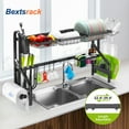 thumbnail image 3 of Bextsrack 2 Layer Adjustable Length Dish Rack for Storage Kitchen Counter Organization Black, 3 of 7