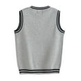 thumbnail image 4 of SUXIAN Boys Sweaters V Neck Color Block Knit Vest Warm Winter Pullover for Kids Age 3-16 Casual Layering Grey 4-5 Years, 4 of 5