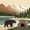Green 02, variant on Manfei Wild Bear Twin Comforter Sets,Vintage Animals Bedding Set,Brown,Light Gray Reversible,2-Piece,1 Comforter and 1 Pillowcase
