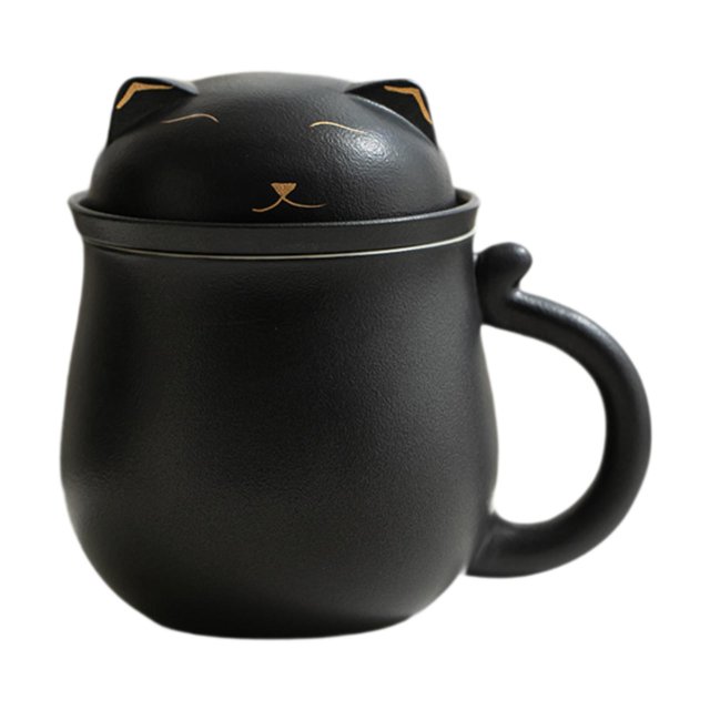 Taza de té de cerámica Macarena 350 ml con forma de gato