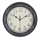 thumbnail image 2 of Reloj de pared redondo para colgar, con números arábigos grandes, silencioso y sin tictac para hotel. Plata antigua, 2 of 8
