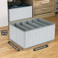 thumbnail image 4 of DIMJ Drawer Organizers for Clothing, Fabric Clothes Organizer with Cardboard, 5 Grids Drawer Dividers for Clothes, Jeans, Skirts, Wardrobe, Closet, Drawer, 4 Packs, Grey and White, 4 of 7