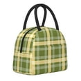 thumbnail image 2 of YFYANG Portable Waterproof Insulated Lunch Bag, Green Christmas Plaid Reusable Cooler Bag / Picnic Bag for Adults Teens, 2 of 9