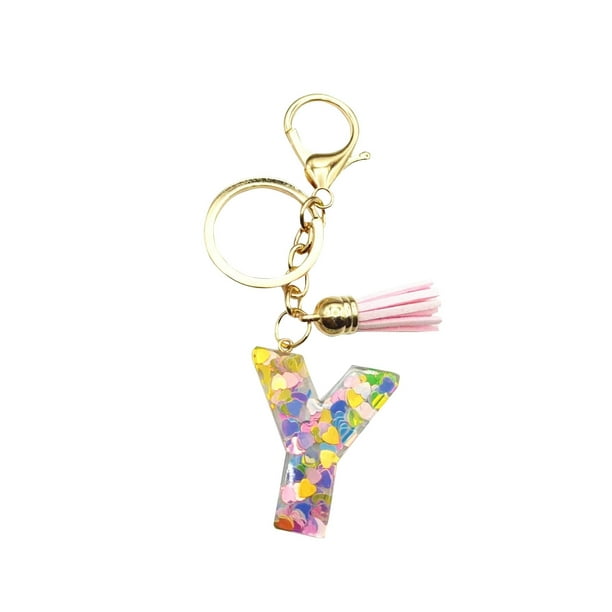 Oferta por tiempo limitado!Llavero Accesorios para bolso Accesorios lindos Llavero Damas Iniciales Llavero Bolso de mujer Colgante