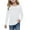 White, variant on Ohufall Teen Girls Long Sleeve T-Shirts, Cute Solid Color Causal Front Pleated Pullover Tops Soft Comfy Crew Neck Blouses for Kids Girls, 5-14 Years