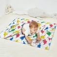 thumbnail image 2 of White Colorful Dinosaurs Pattern Blanket,Comfortable Soft Flannel Throw Blanket,All Season,Warm Lightweight Blankets for Sofa Bed Couch Living Room Chair,30"x40", 2 of 4