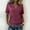 Hot Pink, variant on Women's Notch V Neck Short Sleeve Knit Top Midnight Tone Solid Casual Fashion Top for Daily Wear Summer Vacation Beach Wear Pink S