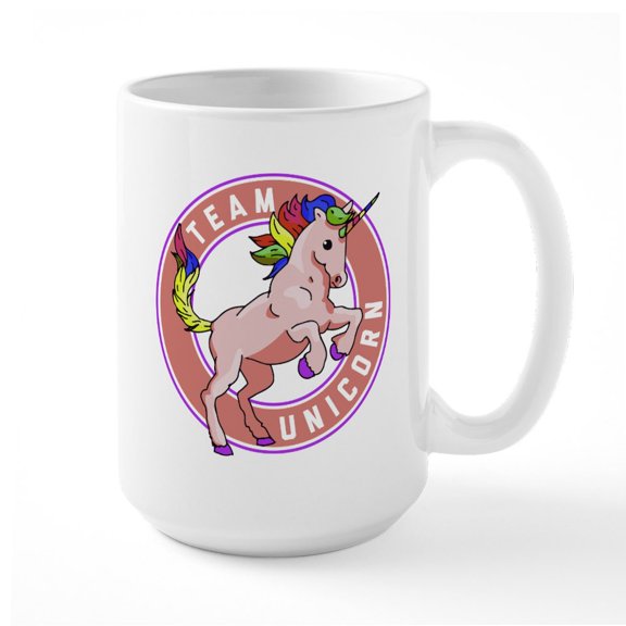 CafePress - Team Unicorn - 15 oz Ceramic Large White Novelty Mug