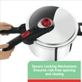 thumbnail image 4 of T-fal Initiatives Secure Aluminum Cookware, Pressure Cooker, 6 Quart, Silver, 4 of 8