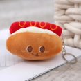 thumbnail image 4 of Juguetes de comida de felpa para niños, Pizza, hamburguesa, patatas fritas, tostadas, perros calientes, decoraciones divertidas, regalos de cumpleaños, colgante de llave de felpa, 4 of 4