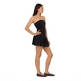 thumbnail image 3 of Forever 21 Women’s Strapless Mini Dress, Drop Waist Ruched Bodycon Silhouette with Flared Ruffle Hem for Parties and Going-Out Looks, XS-XL, 3 of 6