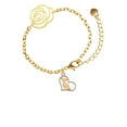 thumbnail image 2 of Delight Jewelry Two-tone Chihuahua Silhouette Heart Gold-tone Flower Link Chain Bracelet, 6.75"+2" Extender, 2 of 4
