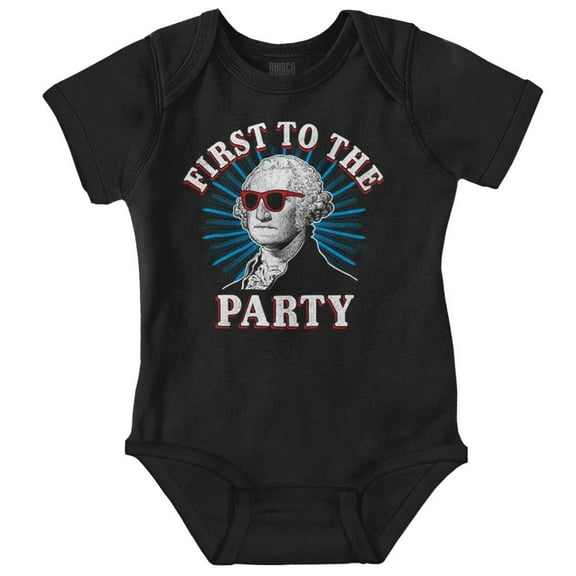 Funny First to the Party Washington Romper Boys or Girls Infant Baby Brisco Brands NB