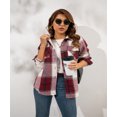 thumbnail image 3 of Chaqueta de camisa informal holgada para mujer, top grueso de Cachemira a cuadros de manga larga, otoño e invierno, europeo y americano, 3 of 3