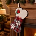 thumbnail image 6 of Pet Christmas Stocking Bone Shaped Paw Print Hanging Sock for Dog Holiday Gift Storage, 6 of 8