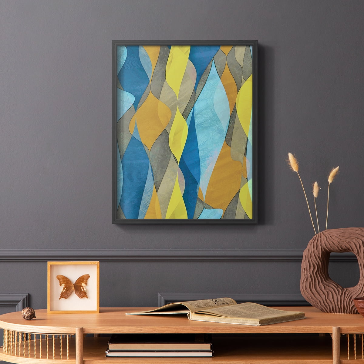 Colorful Cascade I Framed Print in Black Solid Wood Framed Print No Nail Hanging