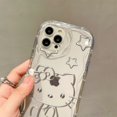 HuangShi Sanrio Hello Kitty Kawaii Line KT Phone Case For iPhone 15 14